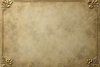 Elegant professional certificate background with embossed paw prints and golden borders for awards and diplomas