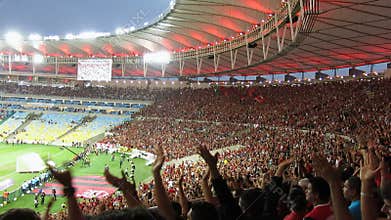 Football Fans At Maracana Stadium, Rio De Janeiro