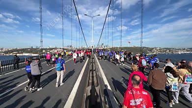 Athletes running in 45. Istanbul marathon
