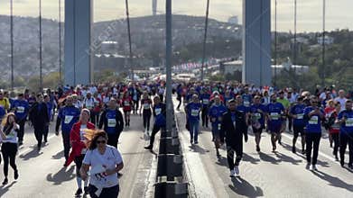 Athletes running in 45. Istanbul marathon