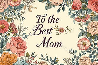 Vintage-Inspired Mother's Day Card with Intricate Floral Borders for Print Design
