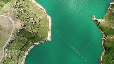 Lake Gizhgit in the Caucasus Mountains