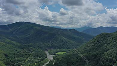 Slopes of summer Caucasus mountains