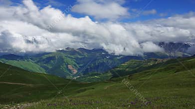 Summer landscape in Caucasus Mountains