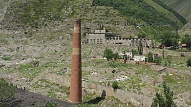 Aerial view of old abandoned plant