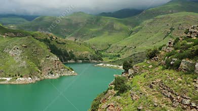 Lake Gizhgit in the Caucasus Mountains
