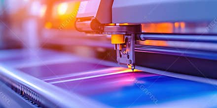Advanced Digital Printing Technology in Action with Vibrant Colors and Precision Machinery, AI Generative