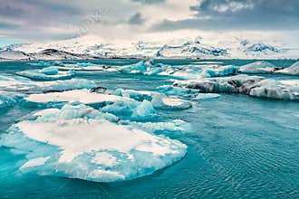 Iceberg Lagoon which located in Vatnajokull National Park Iceland