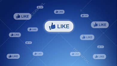 Hand pressing Like button