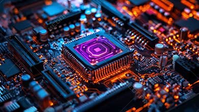 Quantum computing circuit showing advanced qubit and superposition capabilities. Generative AI