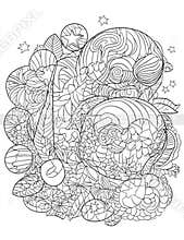 Get ready for a joyful 6th birthday with this coloring page, which displays a big six, festive balloons, and stars