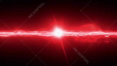 Electric red pulse animation, glowing sharply before disappearing into black
