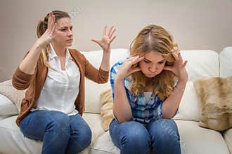 Furious mother arguing with her âEUR