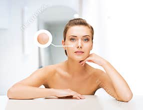 Face of woman with dry skin