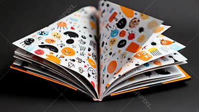 A book with color illustrations on turnable pages