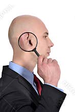 Man with Magnifying ear