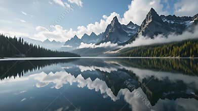 Serene Mountain Lake Reflection