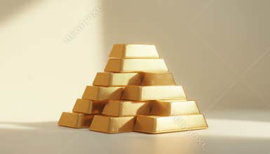 Impressive Display Of Gold Bars Highlights Financial Success - This Striking Arrangement Of