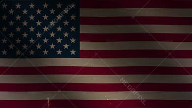 American flag waving animation with some lights, fireworks and smoothness