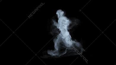 Man running - smoke or ghost apparition - VFX animation