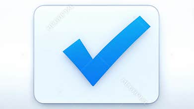 Blue checkmark symbol in digital interface animation. concept of approval, confirmation, success, verified status, checkbox
