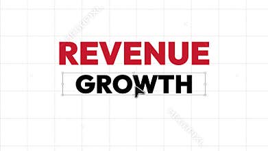 Bold Typography Design Featuring the Phrase 'Revenue Growth' in Red and Black on White Grid Background