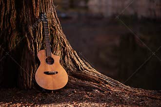 Wooden Acoustic Guitar