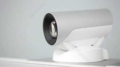 Teleconference, video conference or telepresence camera closeup for business meeting room, HD