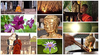Buddhism collage, peace, meditation, positivity