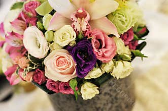 Wedding decor table setting and flowers