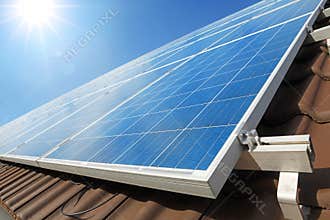 Solar panels on the roof