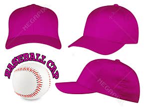 Purple baseball cap set