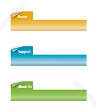 Set of Page Curl Tabs