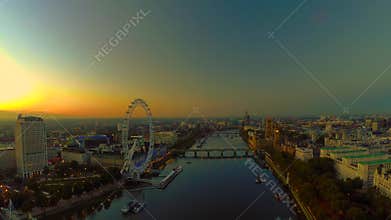 Aerial panorama of central London