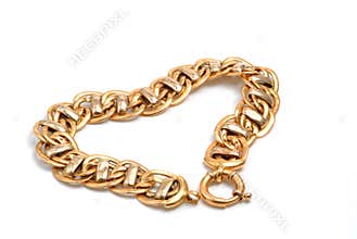 Gold bracelet in heart