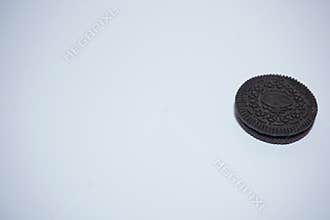 a biscuit is on the right with a white background