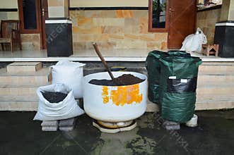 Center High Angle Showing Potting Soil Mixing Materials Arrangement
