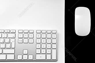 Half computer keyboard and smart mouse