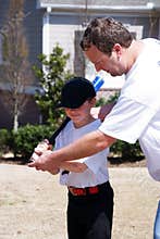 Father and son/baseball lesson