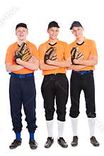 Young men in the shape of a baseball game