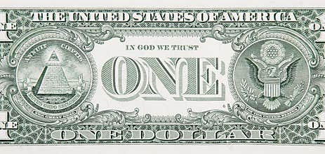 One Dollar Bill Back Close Up