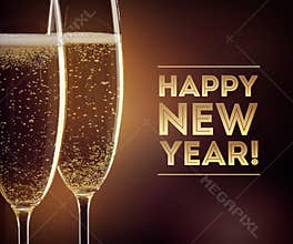 Happy New year champagne
