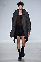 NEW YORK, NY - SEPTEMBER 04: A model walks the runway at Richard Chai Love Spring 2015 fashion show