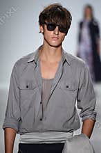 NEW YORK, NY - SEPTEMBER 04: A model walks the runway at Richard Chai Love Spring 2015 fashion show