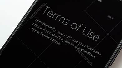 Microsoft Windows Phone - accepting terms of use