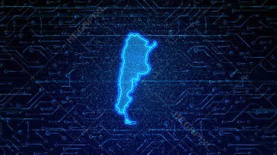 Argentina Map Digital Technology Opener
