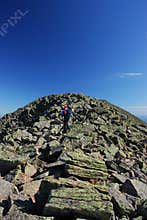 Alpine climber hiking