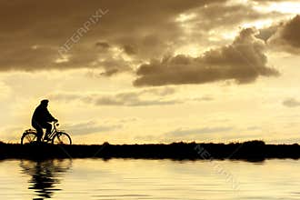 Man on bicycle