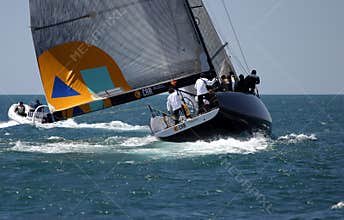 Yachts race at Malaga, Spain
