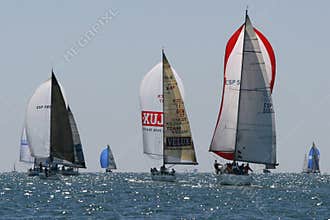 Yachts race at Malaga, Spain